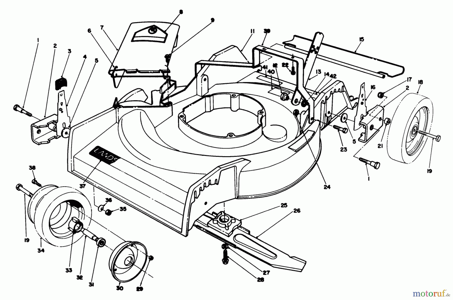 Rasenmäher 22580 - Toro Walk-Behind Mower (SN: 1000001 - 1999999) (1991) HOUSING ASSEMBLY