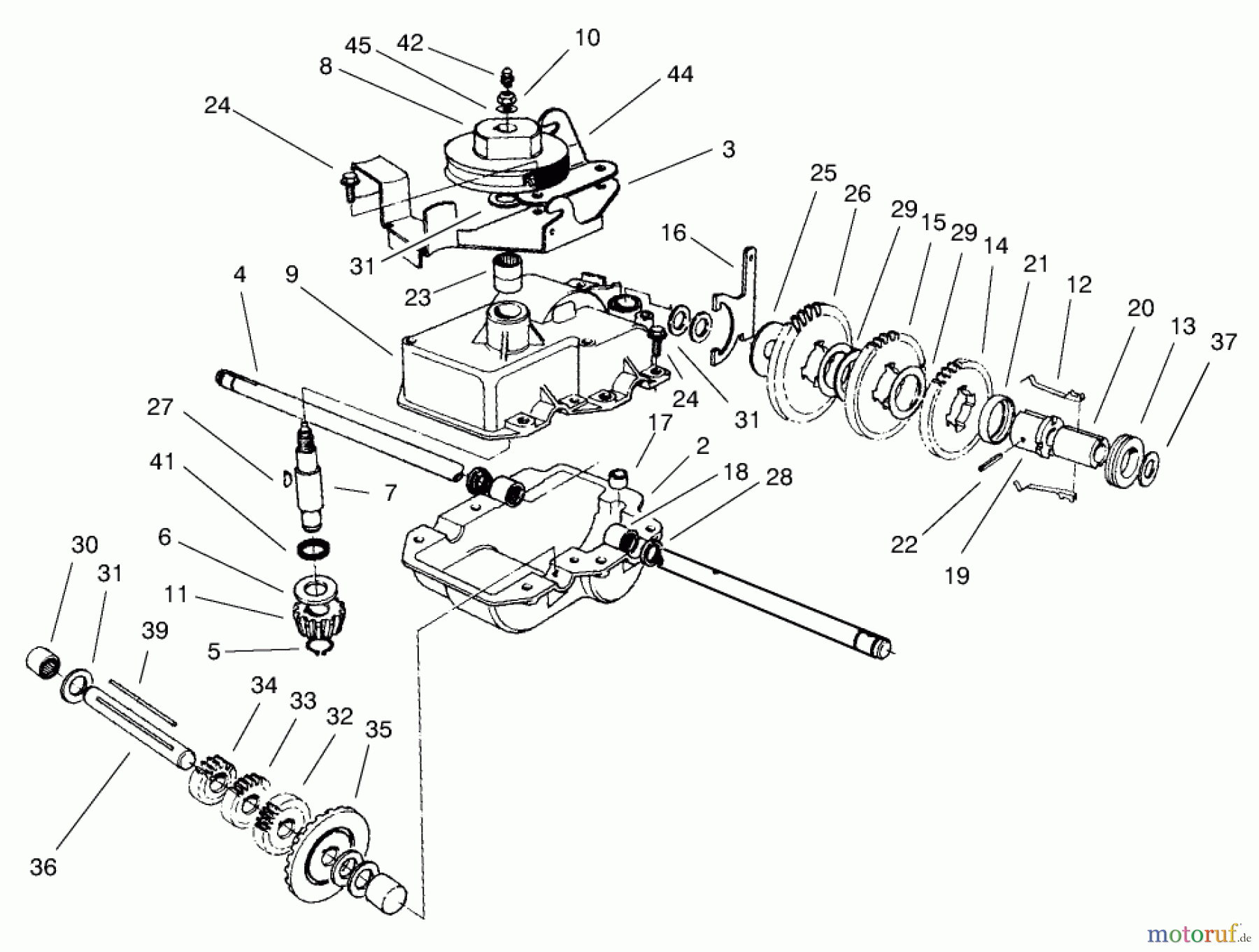 Rasenmäher 22157 - Toro 53cm Recycler/Rear-Bagger Mower (SN: 230000001 - 230999999) (2003) GEAR CASE ASSEMBLY NO. 74-1861