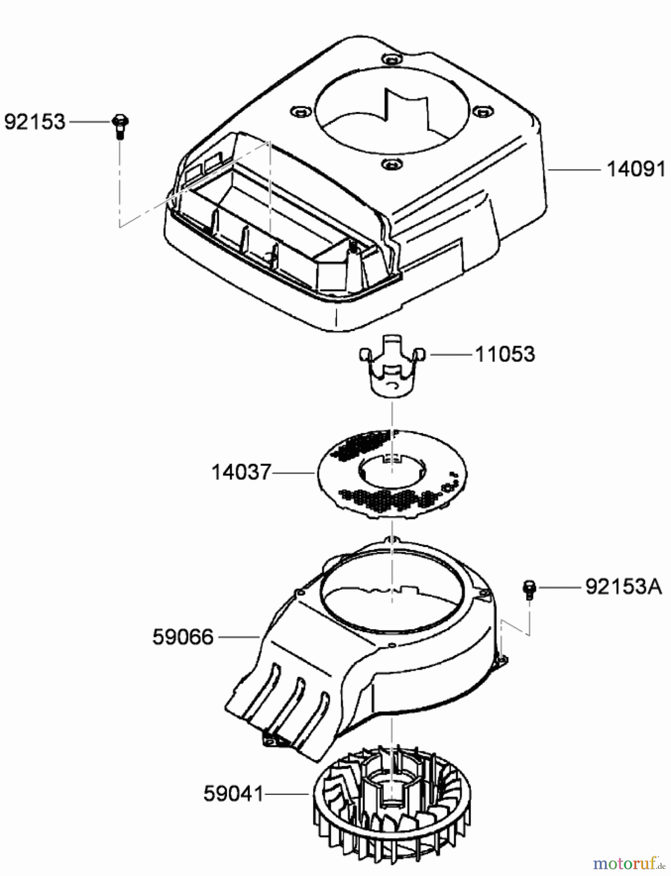 Rasenmäher 22164TE - Toro HD53 Lawn Mower (SN: 290000001 - 290999999) (2009) COOLING EQUIPMENT ASSEMBLY KAWASAKI FJ180V-AS58