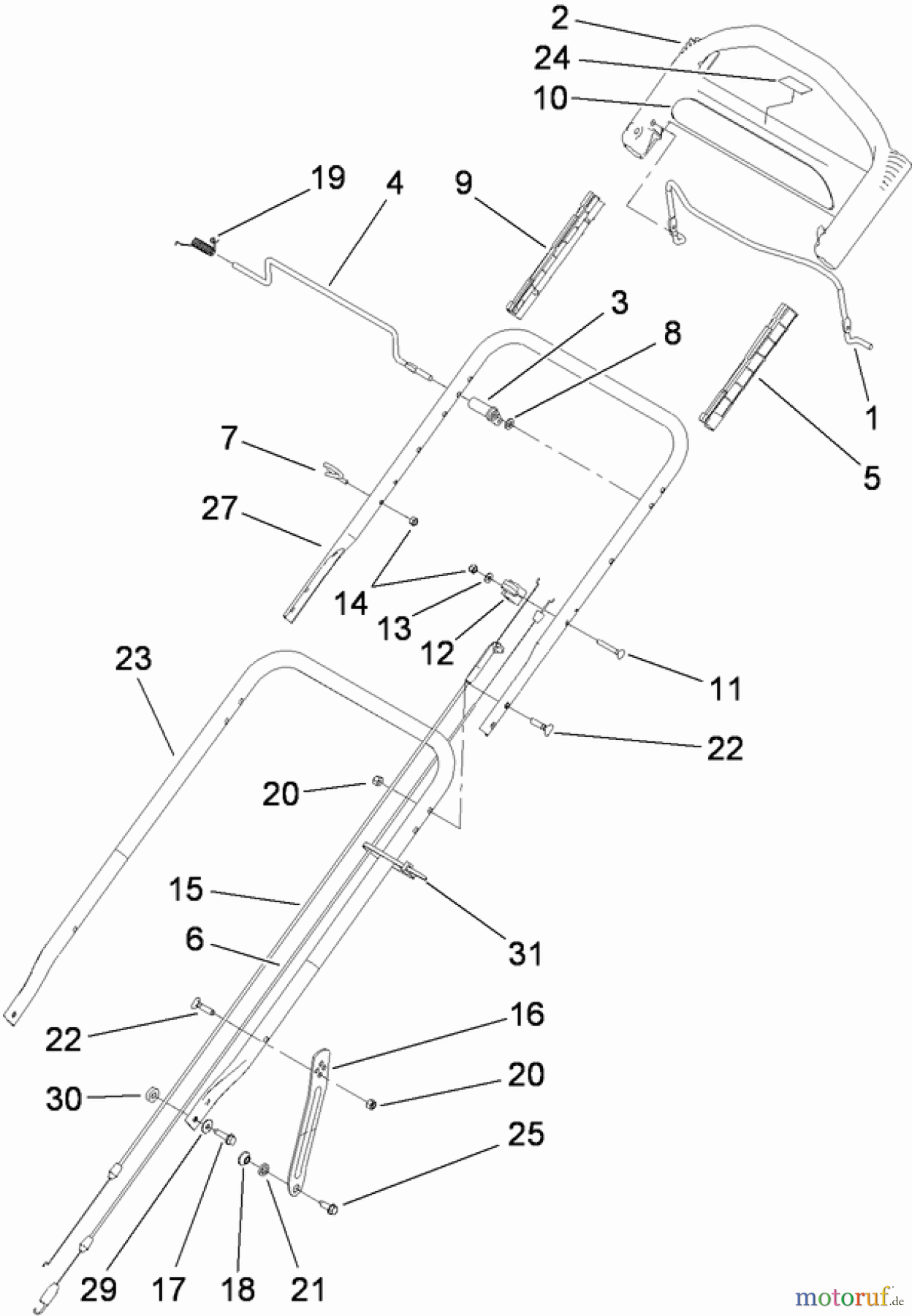 Rasenmäher 22164TE - Toro HD53 Lawn Mower (SN: 290000001 - 290999999) (2009) HANDLE ASSEMBLY