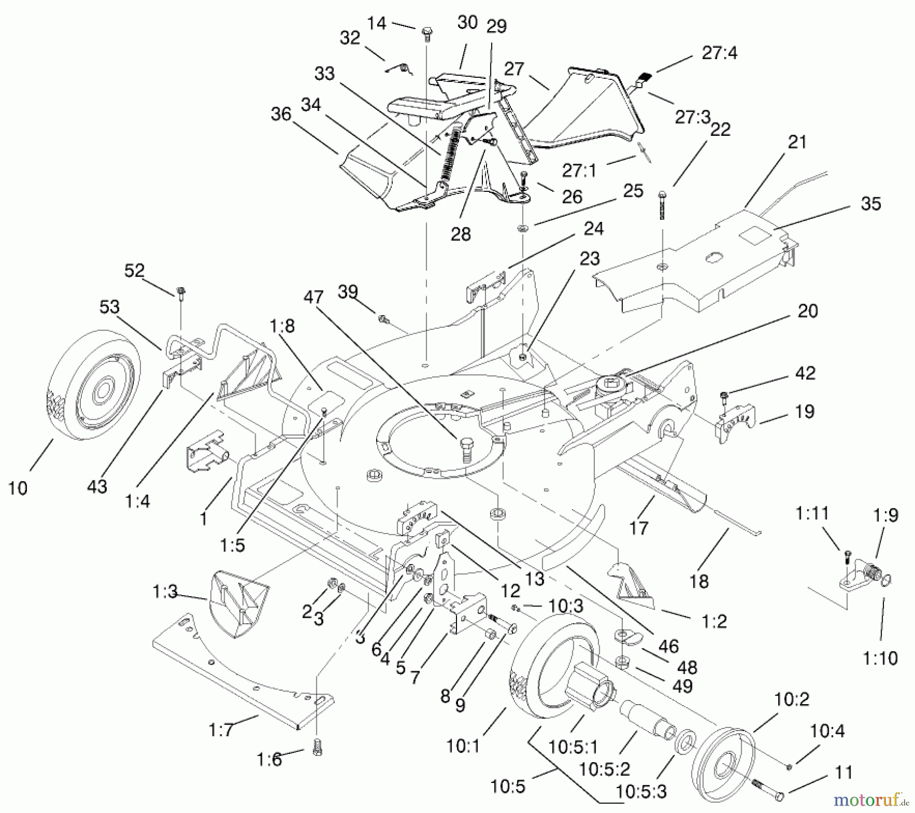 Rasenmäher 22173 - Toro 53cm Heavy-Duty Recycler Mower (SN: 200000001 - 200999999) (2000) HOUSING ASSEMBLY