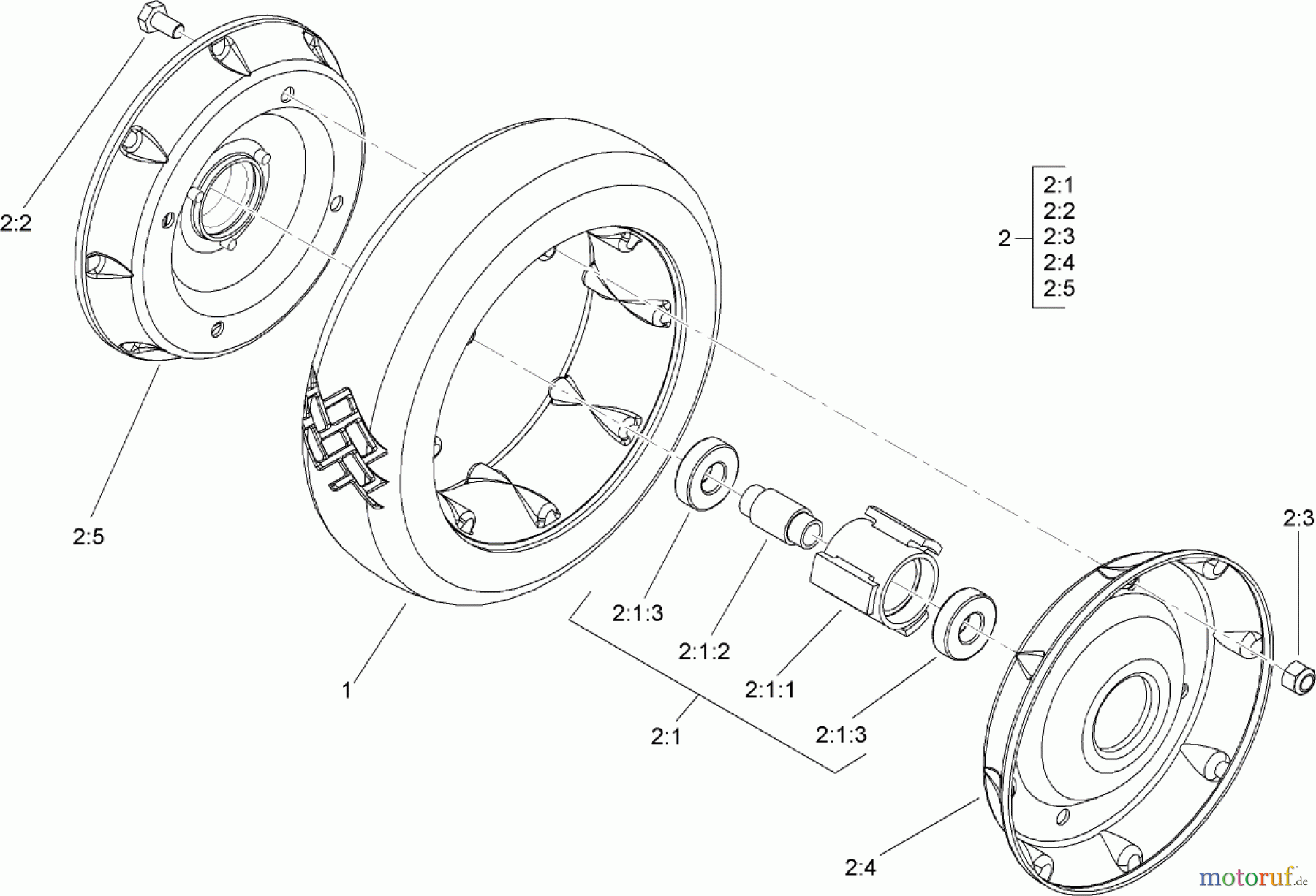 Rasenmäher 22187TE - Toro 53cm Heavy-Duty Recycler Walk-Behind Mower (SN: 311000001 - 311999999) (2011) REAR WHEEL ASSEMBLY NO. 100-2860