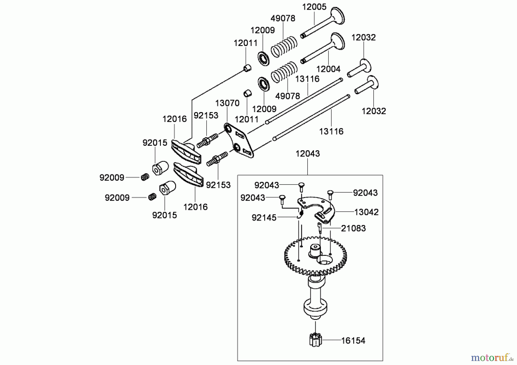 Rasenmäher 22193 - Toro PT21 Trim Mower (SN: 280000001 - 280999999) (2008) VALVE AND CAMSHAFT ASSEMBLY KAWASAKI FJ180V-AS34