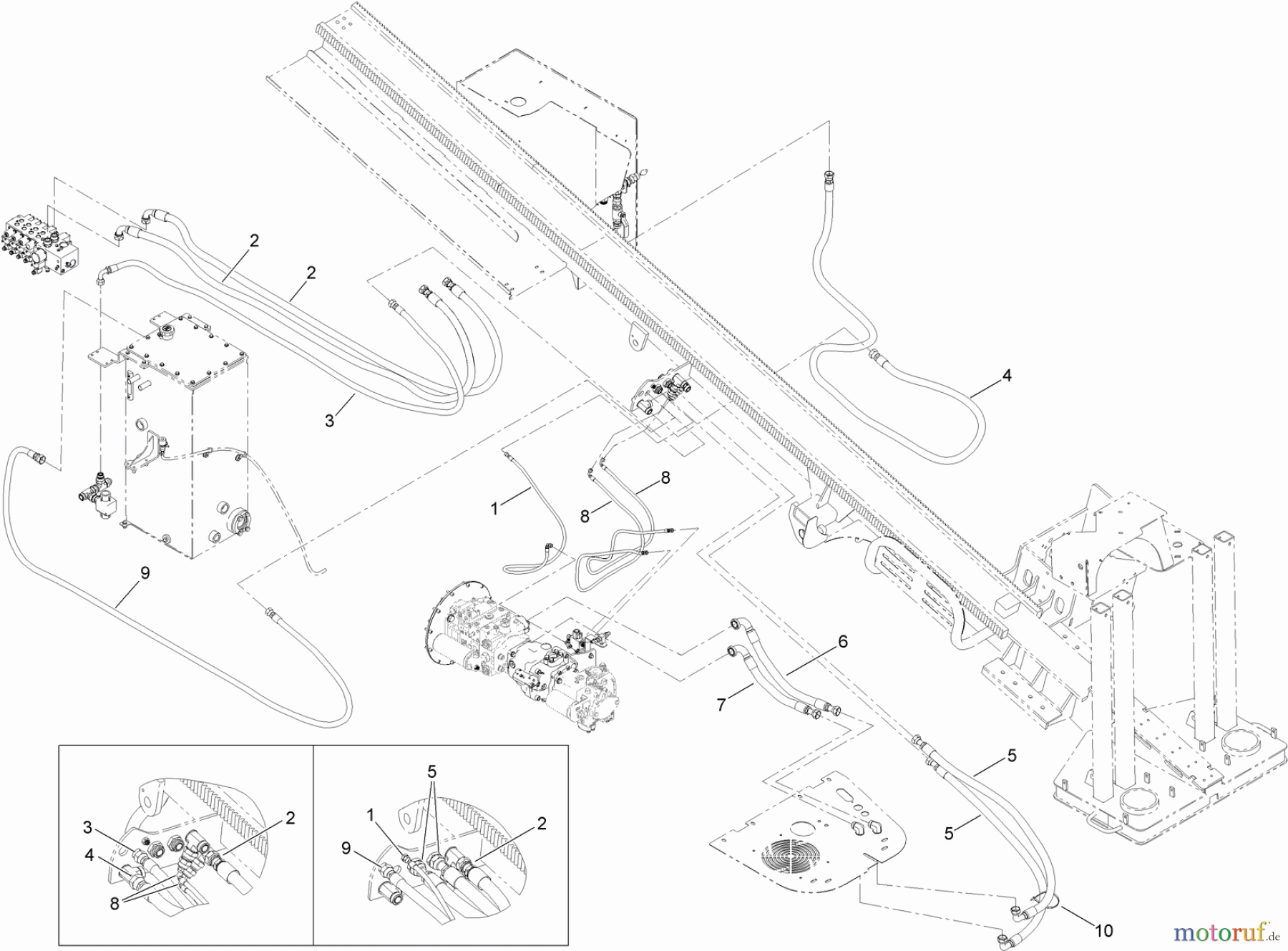  Zubehör 23825 - Toro 4045 Directional Drill (SN: 314000001 - 314999999) (2014) HYDRAULIC PUMP HOSE ASSEMBLY NO. 3