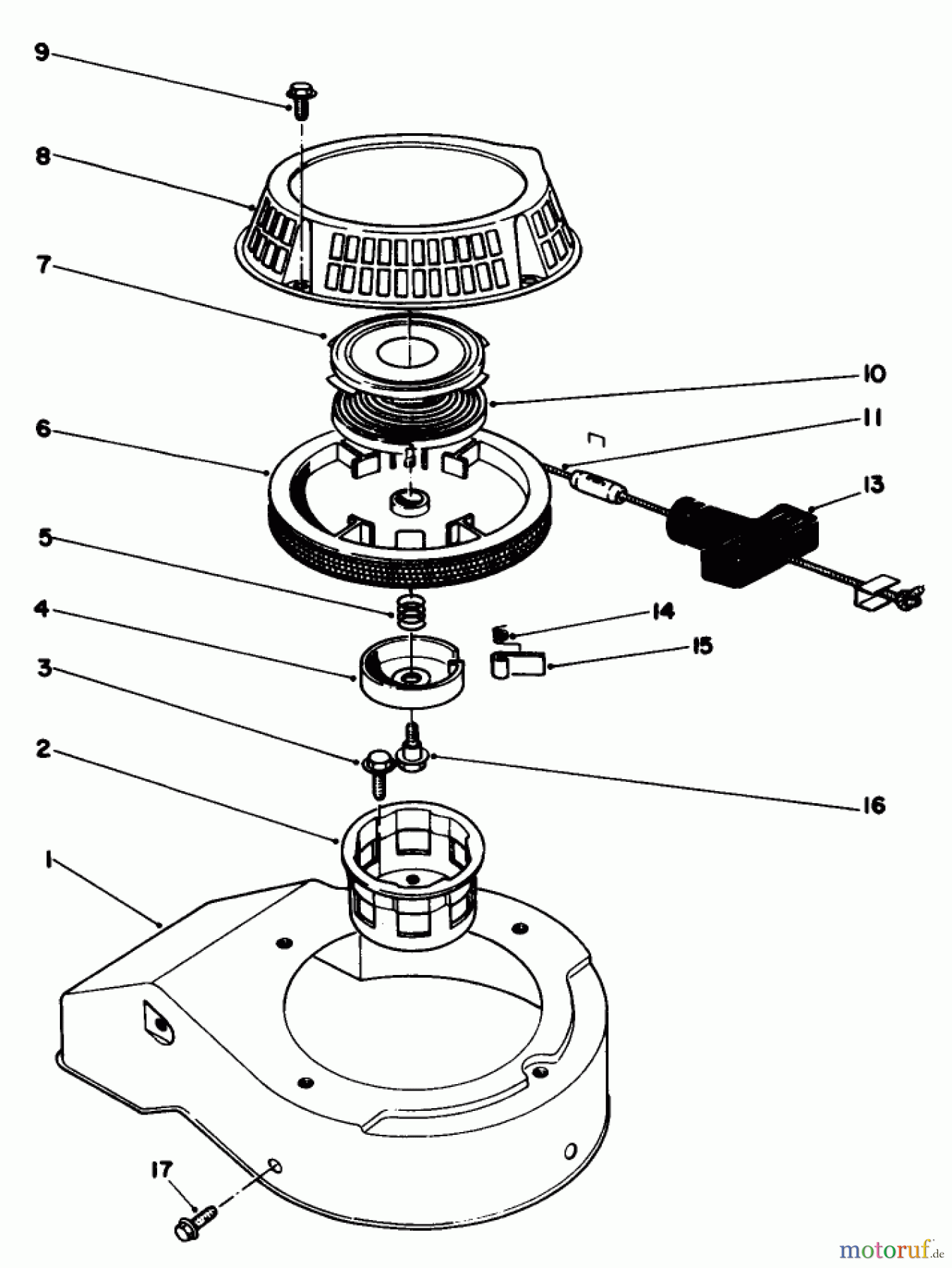 Rasenmäher 22580 - Toro Walk-Behind Mower (SN: 0000001 - 0999999) (1990) RECOIL ASSEMBLY (MODEL NO. 47PK9-3)