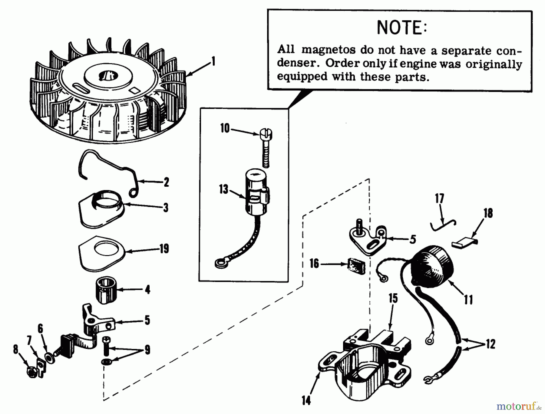 Rasenmäher 23000 - Toro Whirlwind Walk-Behind Mower (SN: 4000001 - 4999999) (1964) MAGNETO NO. 610689