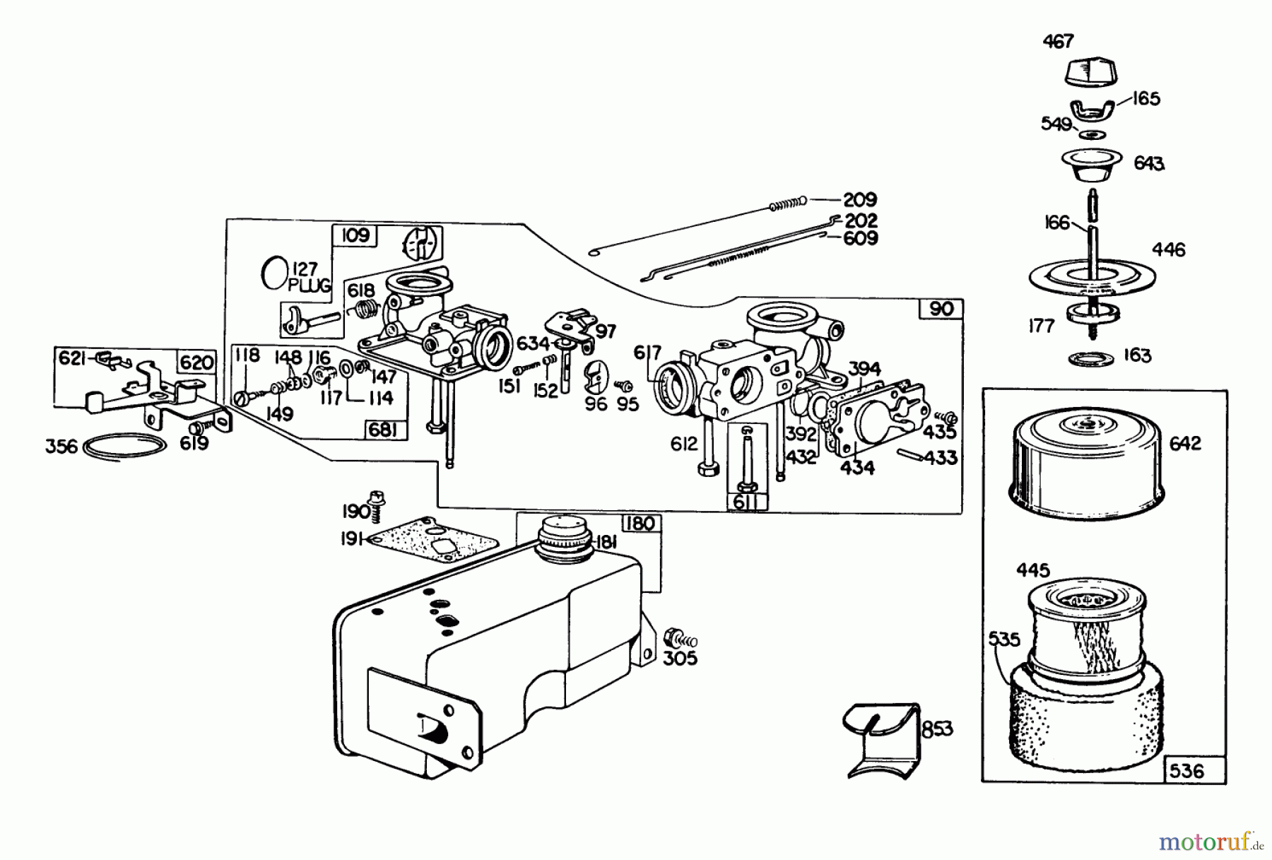 Rasenmäher 23158 - Toro Walk-Behind Mower (SN: 1000001 - 1999999) (1981) ENGINE BRIGGS & STRATTON MODEL 130902-0543-01 #2
