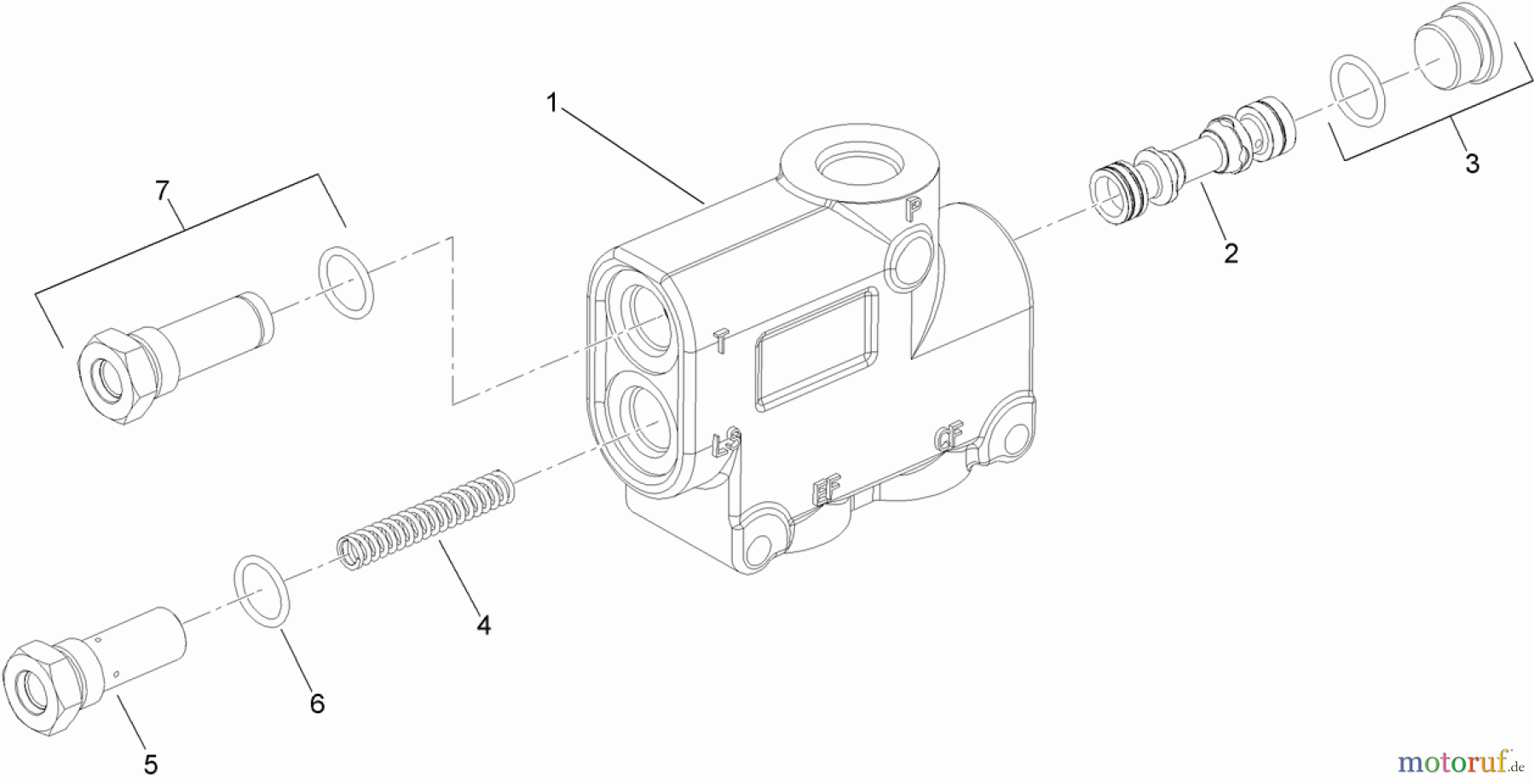  Zubehör 25430 - Toro RT600 Traction Unit (SN: 314000001 - 314999999) (2014) PRIORITY FLOW DIVIDER VALVE ASSEMBLY NO. AUH672904
