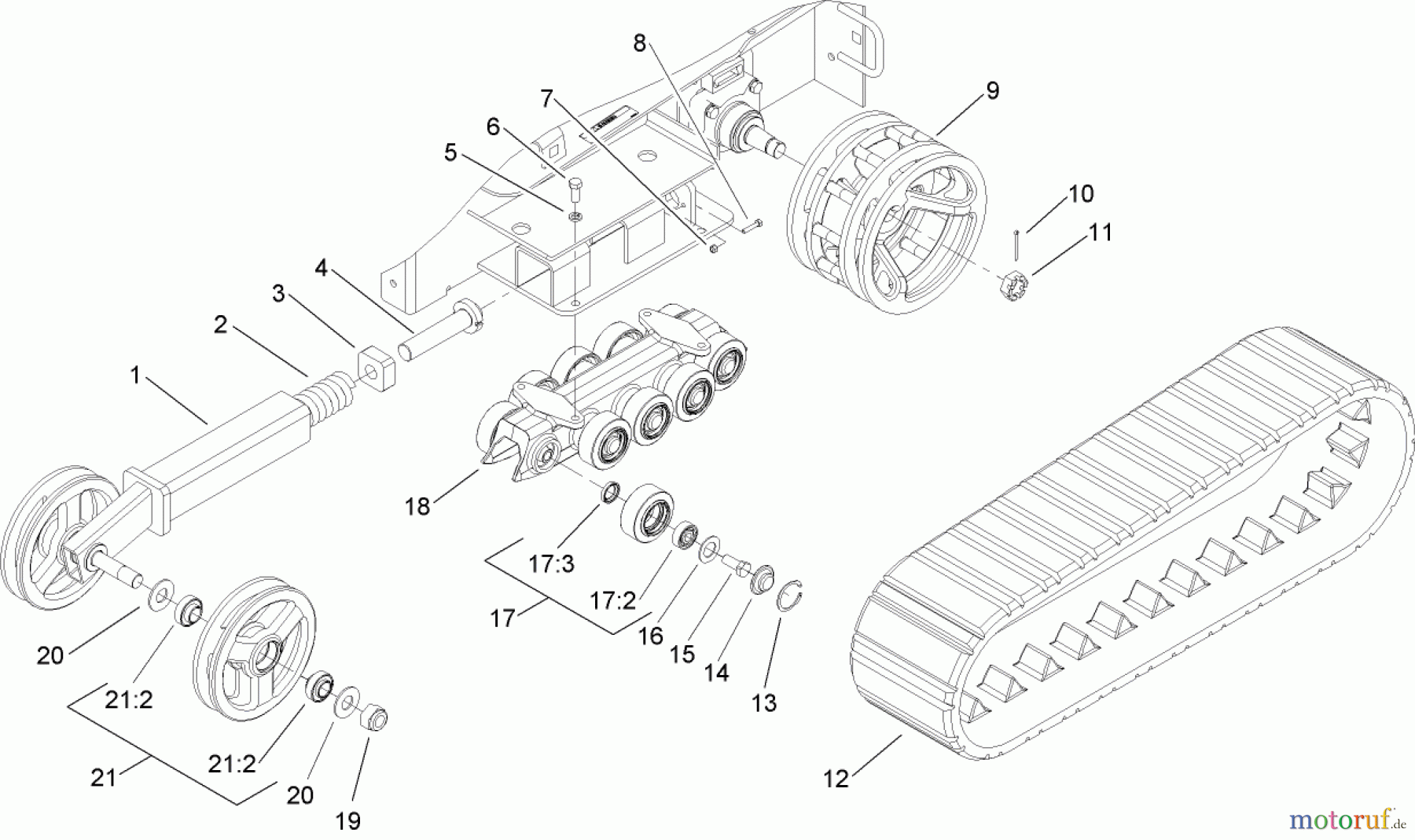  Compact Utility Loaders 22307 - Toro Dingo TX 425 Wide Track Compact Utility Loader (SN: 240000901 - 240999999) (2004) TRACK AND TRACTION ASSEMBLY