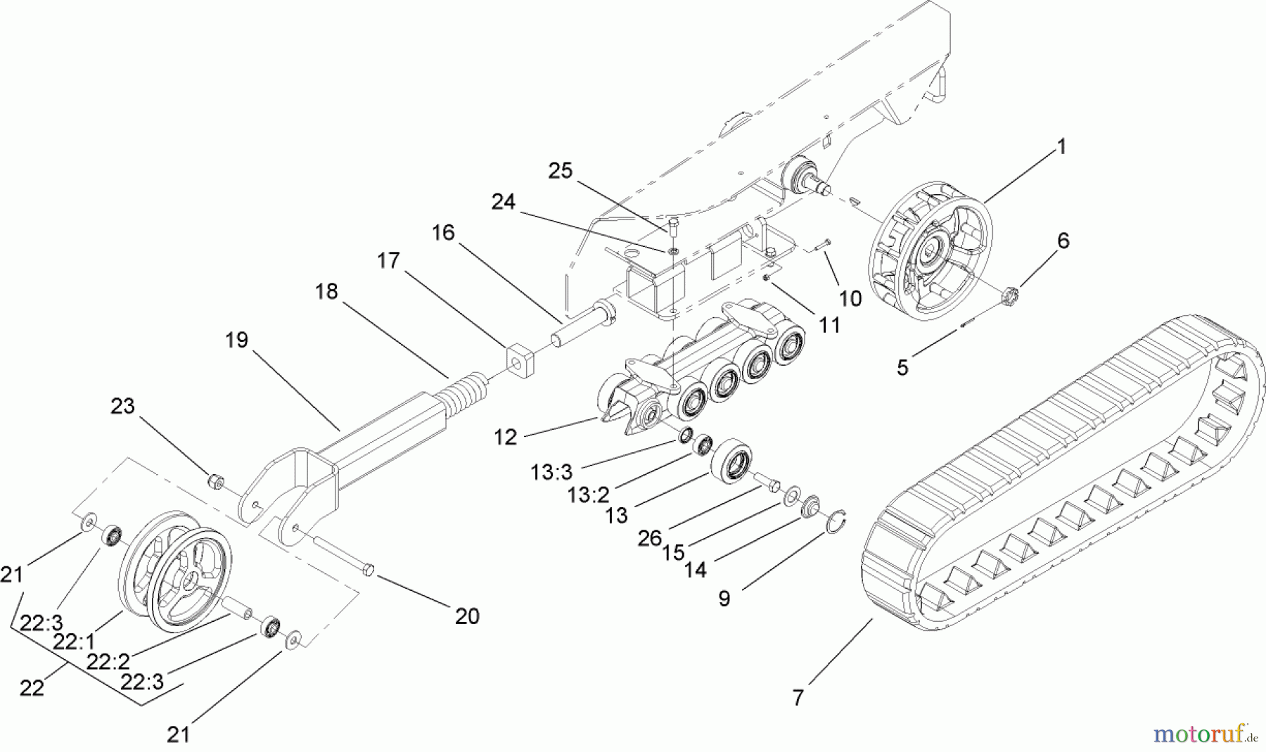  Compact Utility Loaders 22308 - Toro Dingo TX 413 Compact Utility Loader (SN: 240000201 - 240999999) (2004) TRACK AND TRACTION ASSEMBLY