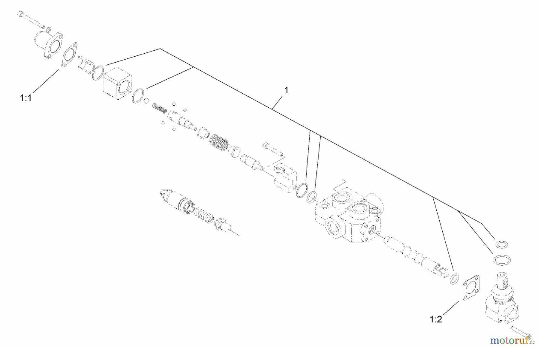  Compact Utility Loaders 22324 - Toro Dingo TX 525 Wide Track Compact Utility Loader (SN: 290000001 - 290000500) (2009) ONE SPOOL VALVE ASSEMBLY NO. 104-2831