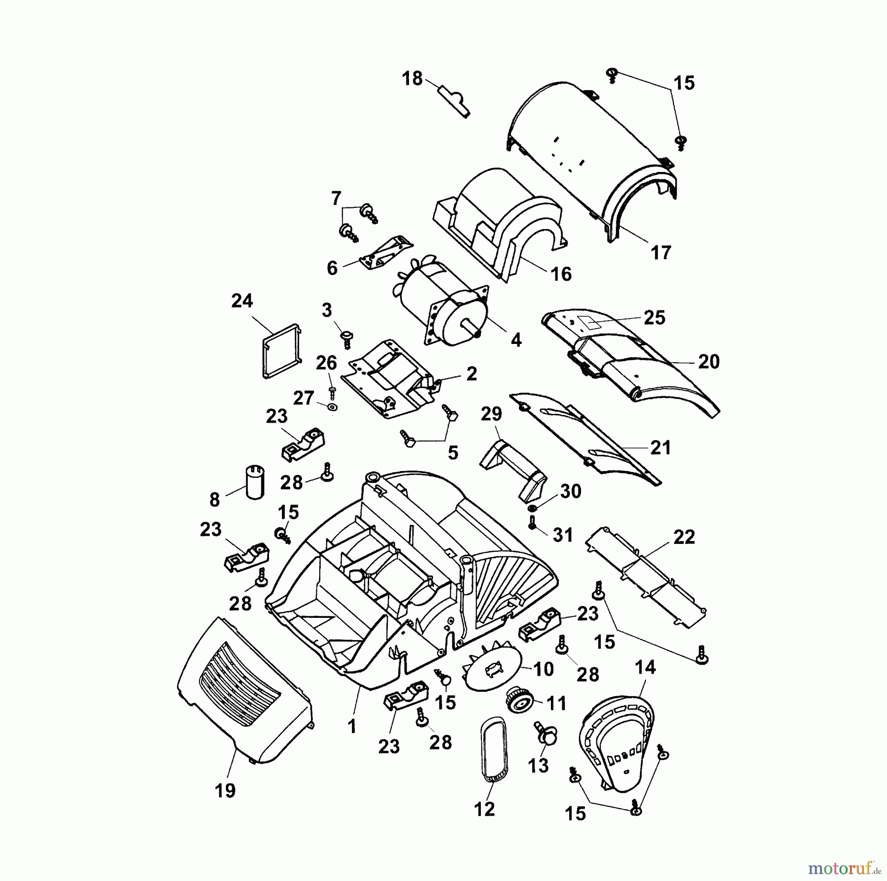 Wolf-Garten Electric verticutter UVES 3634001 Series A (2003) Electric motor, Belt