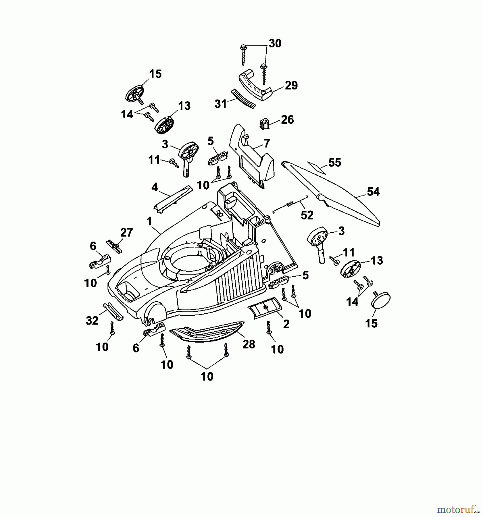  Wolf-Garten Electric mower WGI 40 E 4028007 Series A  (2002) Deck housing