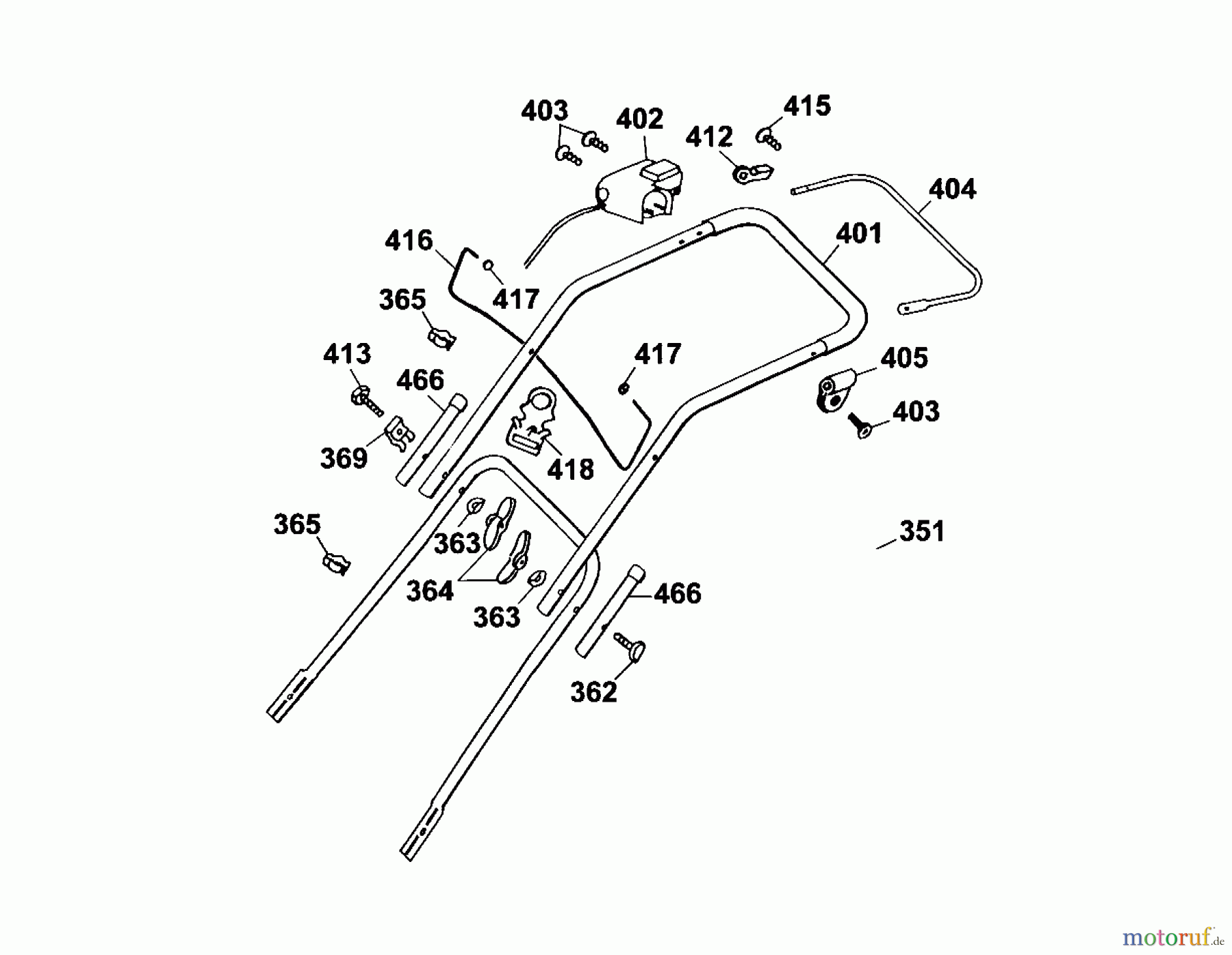  Wolf-Garten Electric mower WGI 40 E 4028007 Series A  (2002) Handle